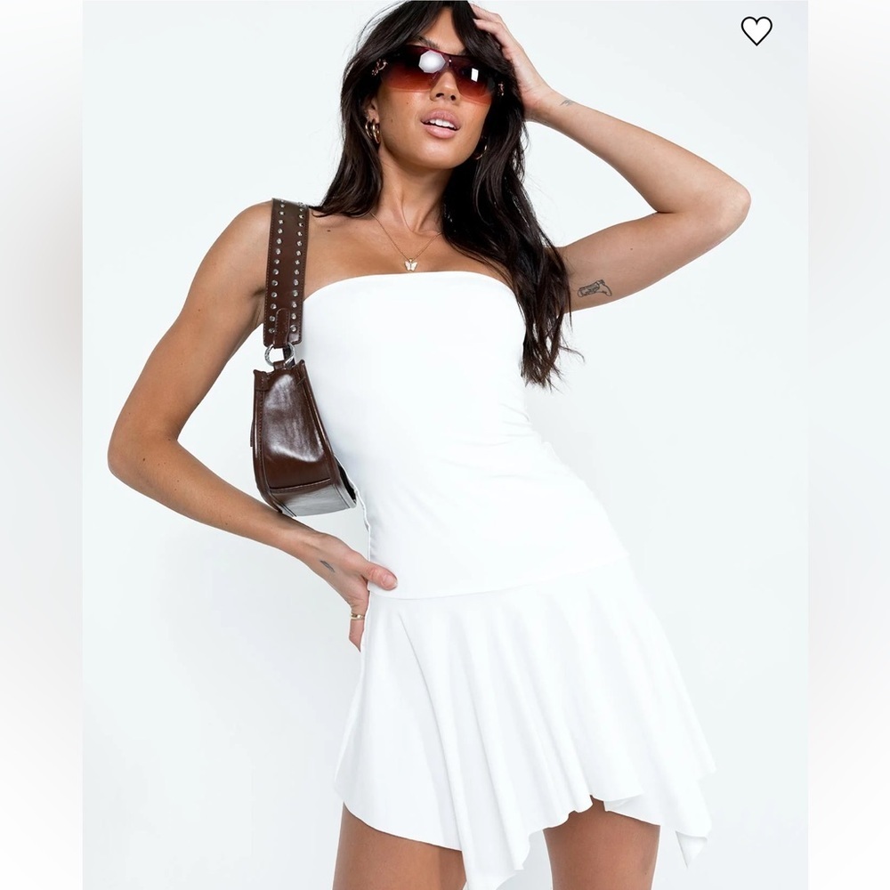Princess Polly White Asymmetrical Skirt